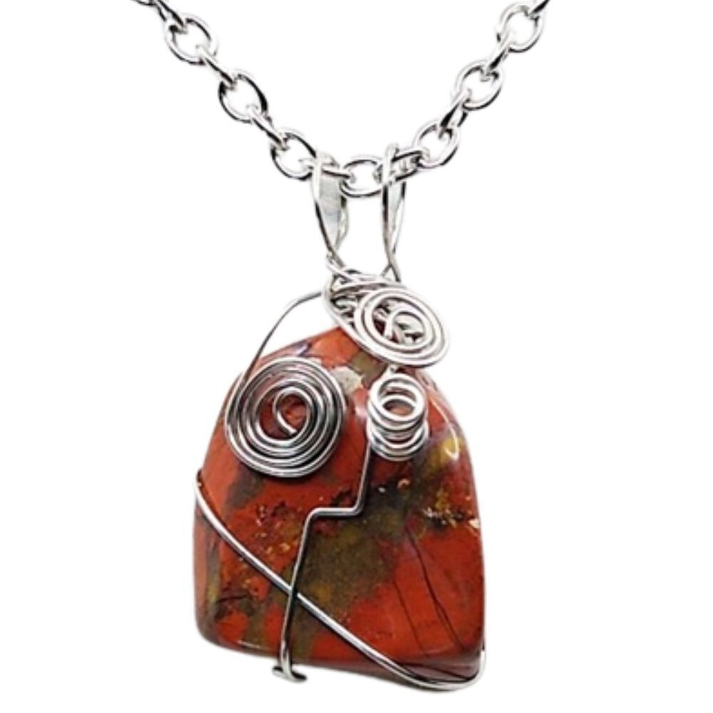 Handmade Red Jasper Necklace - Picture 1 of 2